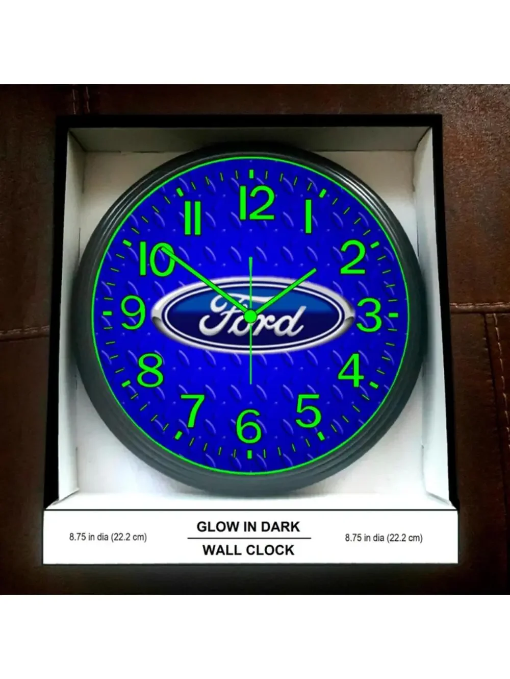 Ford Glow In The Dark Garage Shop Mechanic Wall Clock New!